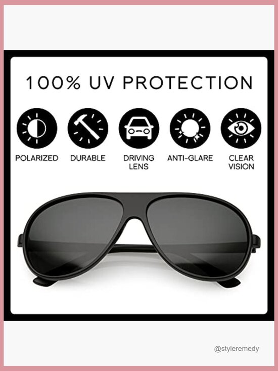 Retro Aviator Sunglasses, UV400 Blue Blocker, Polarized Lens main image 7